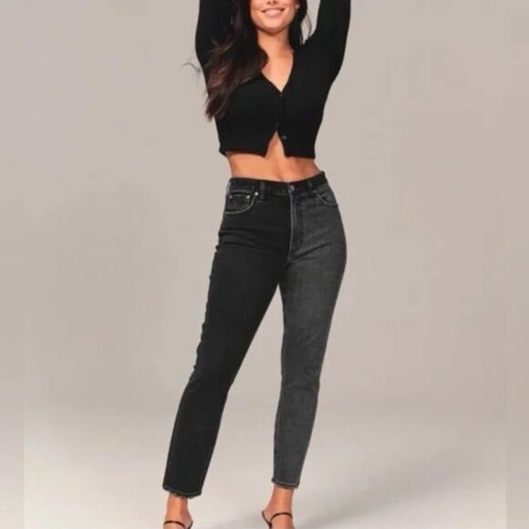 Abercrombie & Fitch The Skinny High Rise Curve Love Two Tone Jeans Size 27 - Picture 2 of 10